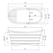 Pemberly Row 63 Inch Free Standing Cedar Wooden Bathtub in Natural