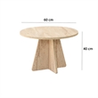 Pemberly Row Marble Coffee Table in Travertine Beige Finish