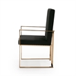 Pemberly Row Velvet Upholstered Dining Chair in Black and Rose Gold