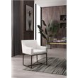 Pemberly Row Modern Velvet Dining Chair in Beige with Antique Brass Legs