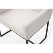 Pemberly Row Modern Velvet Dining Chair in Beige with Antique Brass Legs