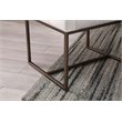 Pemberly Row Modern Velvet Dining Chair in Beige with Antique Brass Legs