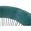 Pemberly Row Windsor Velvet & Steel Dining Chair in Teal Blue