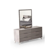 Pemberly Row Modern Rectangular MDF Wood Mirror in Matte Gray