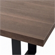 Pemberly Row 3 in Thick Rectangular Wood & Metal Dining Table in Walnut