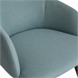 Pemberly Row Modern Teal Linen Dining Chair with Matte Black Metal Legs