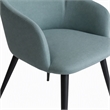 Pemberly Row Modern Teal Linen Dining Chair with Matte Black Metal Legs