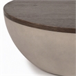 Pemberly Row Modern Round Concrete and Solid Wood Coffee Table Grey/Brown