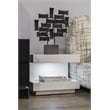 Pemberly Row Modern C-Shaped LED MDF Wood Nightstand in White Finish