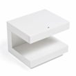 Pemberly Row Modern C-Shaped LED MDF Wood Nightstand in White Finish