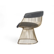 Pemberly Row Velvet Windsor Dining Chair in Gray with Gold Base