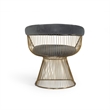 Pemberly Row Velvet Windsor Dining Chair in Gray with Gold Base