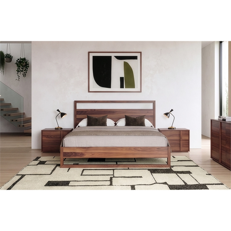 Pemberly Row 2-Drawer Wood Bedroom Nightstand in Walnut Finish