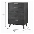 Pemberly Row Modern Veneer Wood and Stainless Steel Chest in Gray
