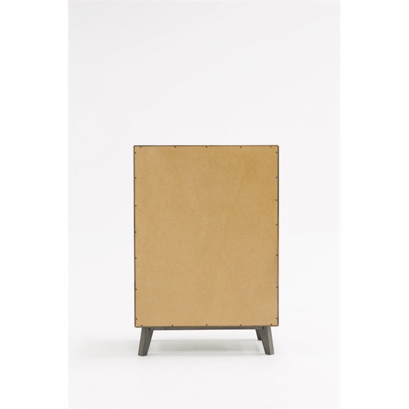 Pemberly Row Modern Veneer Wood and Stainless Steel Chest in Gray