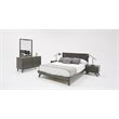 Pemberly Row Modern Veneer Wood and Stainless Steel Chest in Gray