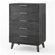 Pemberly Row Modern Veneer Wood and Stainless Steel Chest in Gray