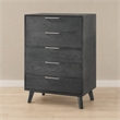 Pemberly Row Modern Veneer Wood and Stainless Steel Chest in Gray
