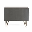 Pemberly Row Modern Nightstand with Veneer Wood and Metal in Gray/Gold