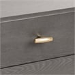 Pemberly Row Modern Nightstand with Veneer Wood and Metal in Gray/Gold