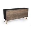 Pemberly Row 6-Drawer Recycled Pine Dresser in Dark Brown/Antique Brass Finish