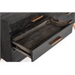 Pemberly Row 6-Drawer Recycled Pine Dresser in Dark Brown/Antique Brass Finish