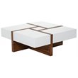 Pemberly Row Makai Square MDF Wood Coffee Table with Storage