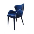 Pemberly Row Wingback Blue Fabric and Metal Dining Chair