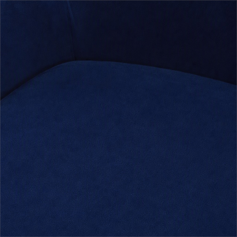 Pemberly Row Wingback Blue Fabric and Metal Dining Chair