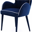 Pemberly Row Wingback Blue Fabric and Metal Dining Chair