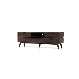 Pemberly Row 5-Drawer Solid Wood TV Stand for TVs up to 65 in Brown