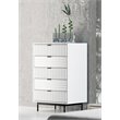 Pemberly Row Valencia Contemporary 5-Drawer Wood Chest in White and Black