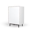 Pemberly Row Valencia Contemporary 5-Drawer Wood Chest in White and Black