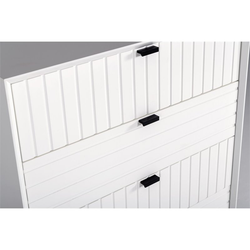 Pemberly Row Valencia Contemporary 5-Drawer Wood Chest in White and Black