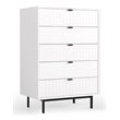 Pemberly Row Valencia Contemporary 5-Drawer Wood Chest in White and Black