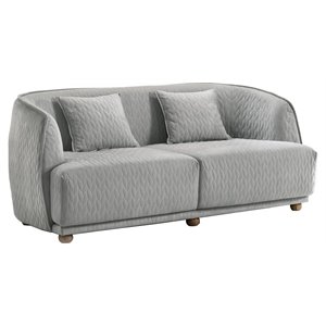 Pemberly Row Modern Loveseat in Fabric Upholstery with Gray Finish