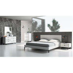 Pemberly Row Contemporary White Matte Wood Dresser with 6 Drawers