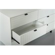 Pemberly Row Contemporary White Matte Wood Dresser with 6 Drawers