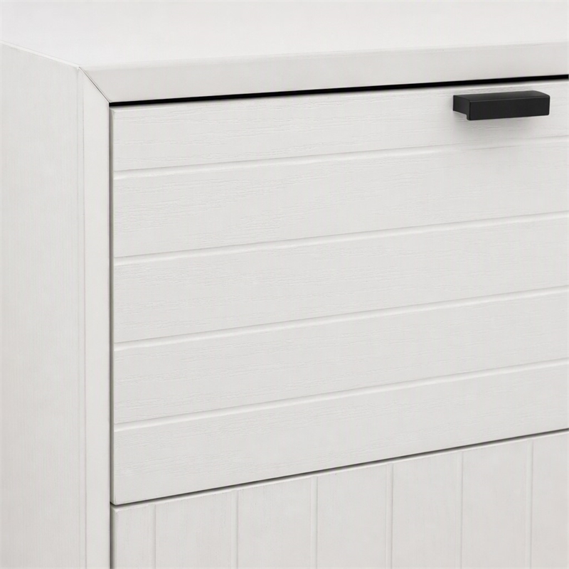 Pemberly Row Contemporary White Matte Wood Dresser with 6 Drawers