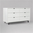 Pemberly Row Contemporary White Matte Wood Dresser with 6 Drawers