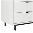 Pemberly Row Contemporary White Matte Wood Dresser with 6 Drawers
