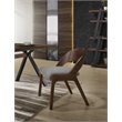 Pemberly Row Modern Fabric Dining Chairs in Walnut/Gray (Set of 2)