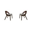 Pemberly Row Modern Fabric Dining Chairs in Walnut/Gray (Set of 2)