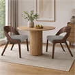 Pemberly Row Modern Fabric Dining Chairs in Walnut/Gray (Set of 2)