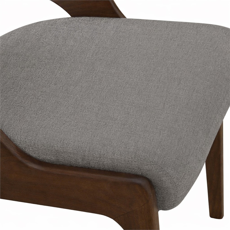 Pemberly Row Modern Fabric Dining Chairs in Walnut/Gray (Set of 2)
