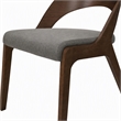 Pemberly Row Modern Fabric Dining Chairs in Walnut/Gray (Set of 2)