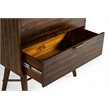 Pemberly Row Mid-Century Acacia Wood Chest with Metal Drawer Glides in Brown