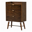 Pemberly Row Mid-Century Acacia Wood Chest with Metal Drawer Glides in Brown