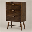 Pemberly Row Mid-Century Acacia Wood Chest with Metal Drawer Glides in Brown