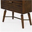 Pemberly Row Mid-Century Acacia Wood Chest with Metal Drawer Glides in Brown